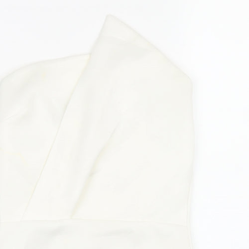 Boohoo Womens White Polyester Bodysuit One-Piece Size 10 Pullover