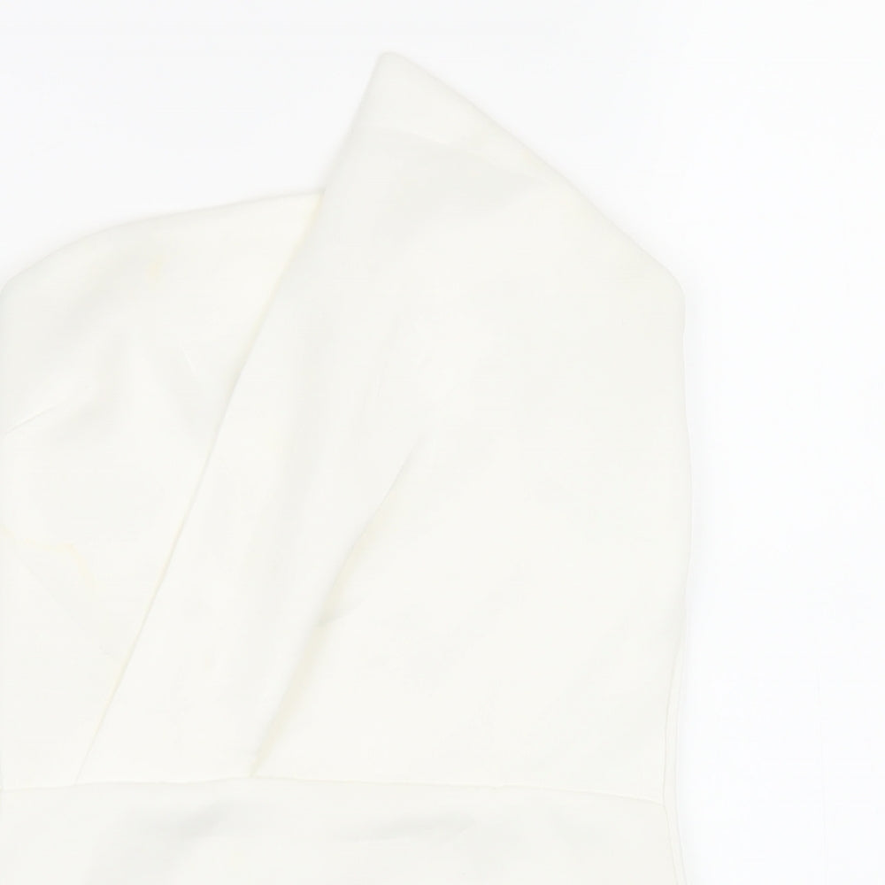 Boohoo Womens White Polyester Bodysuit One-Piece Size 10 Pullover