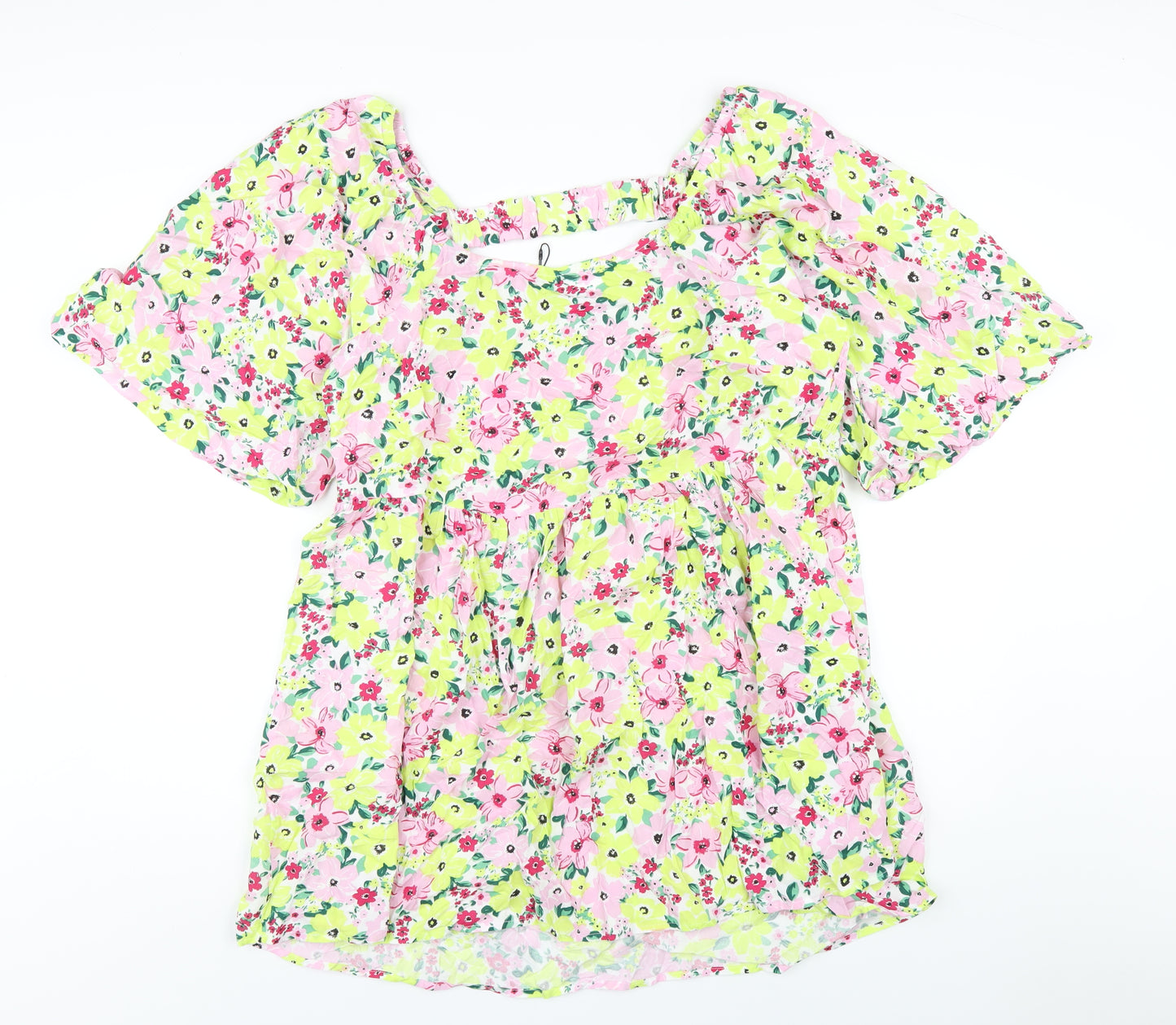 Yours Womens Multicoloured Floral Viscose Basic T-Shirt Size 20 Scoop Neck