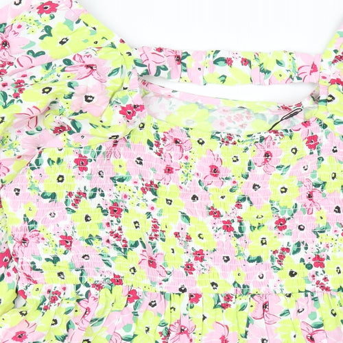 Yours Womens Multicoloured Floral Viscose Basic T-Shirt Size 20 Scoop Neck