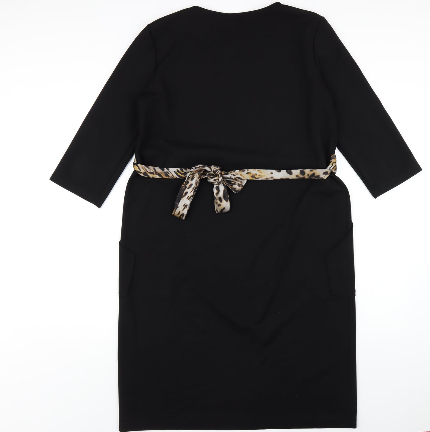 Zara Womens Black Polyester A-Line Size L Round Neck Pullover