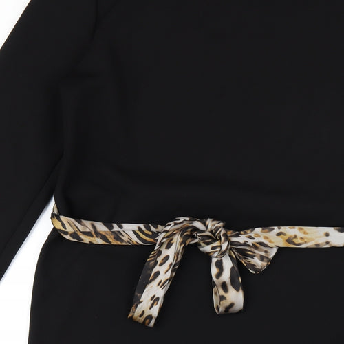 Zara Womens Black Polyester A-Line Size L Round Neck Pullover