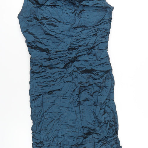 Phase Eight Womens Blue Polyester Bodycon Size 10 Scoop Neck Zip
