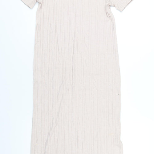 Topshop Womens Pink Polyester T-Shirt Dress Size 12 Round Neck Pullover