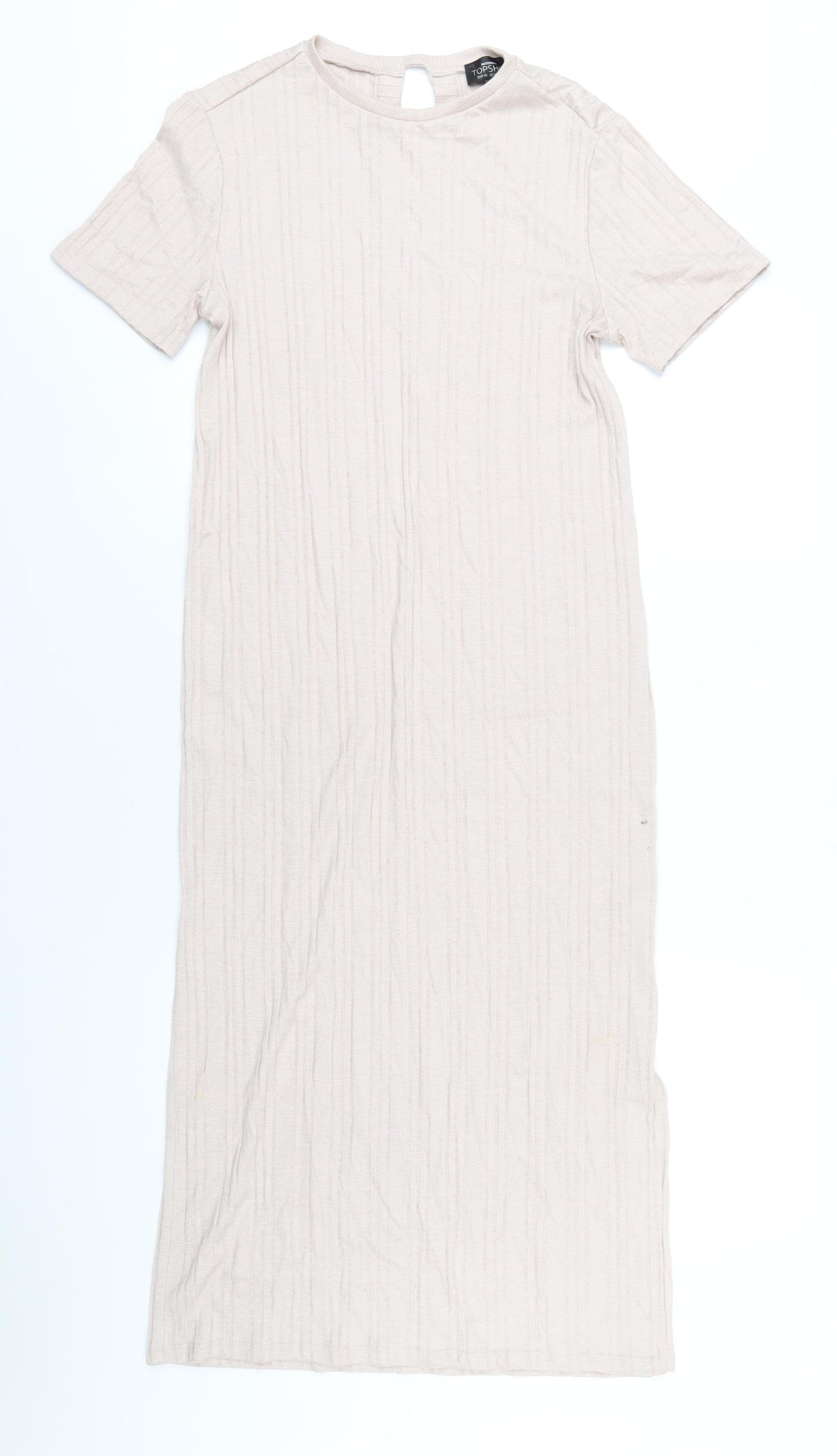 Topshop Womens Pink Polyester T-Shirt Dress Size 12 Round Neck Pullover