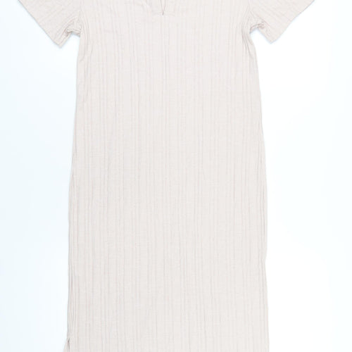 Topshop Womens Pink Polyester T-Shirt Dress Size 12 Round Neck Pullover
