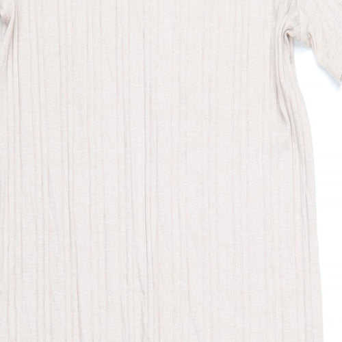 Topshop Womens Pink Polyester T-Shirt Dress Size 12 Round Neck Pullover