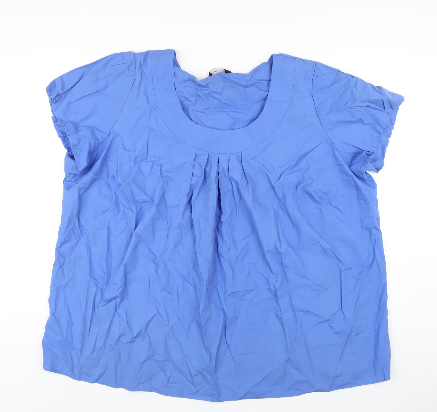 Wardrobe Womens Black Cotton Basic T-Shirt Size 32 Scoop Neck