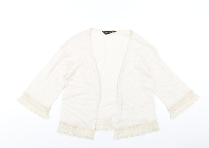 Dorothy Perkins Womens Ivory V-Neck Cotton Cardigan Jumper Size M