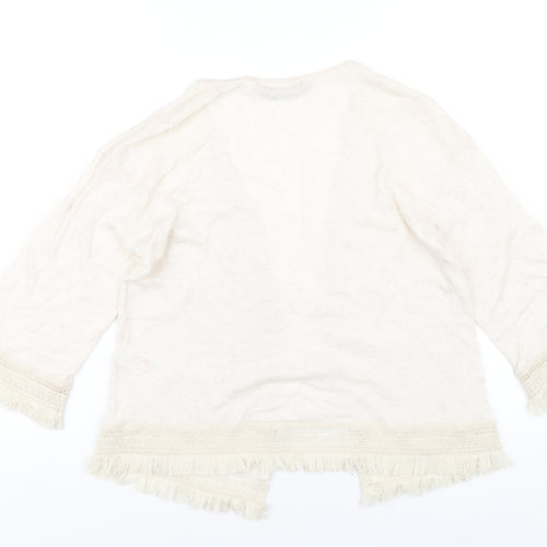 Dorothy Perkins Womens Ivory V-Neck Cotton Cardigan Jumper Size M