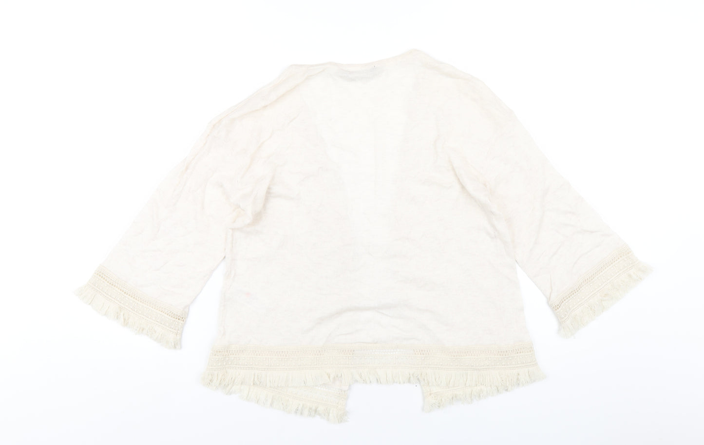 Dorothy Perkins Womens Ivory V-Neck Cotton Cardigan Jumper Size M
