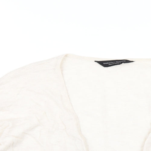 Dorothy Perkins Womens Ivory V-Neck Cotton Cardigan Jumper Size M