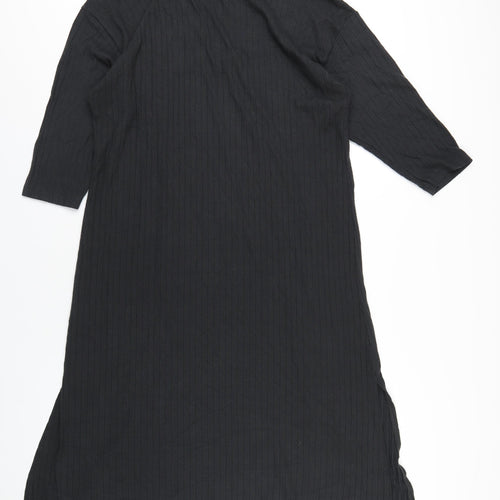 H&M Womens Black Polyester A-Line Size M V-Neck Pullover