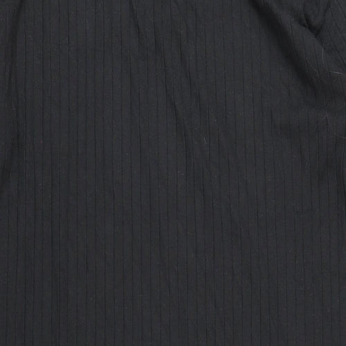 H&M Womens Black Polyester A-Line Size M V-Neck Pullover