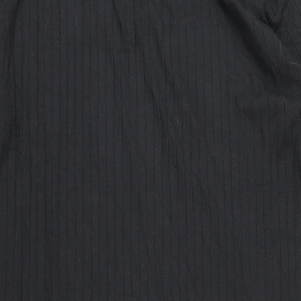 H&M Womens Black Polyester A-Line Size M V-Neck Pullover