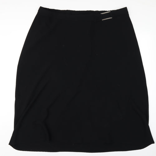 essence Womens Black Polyester A-Line Skirt Size 30