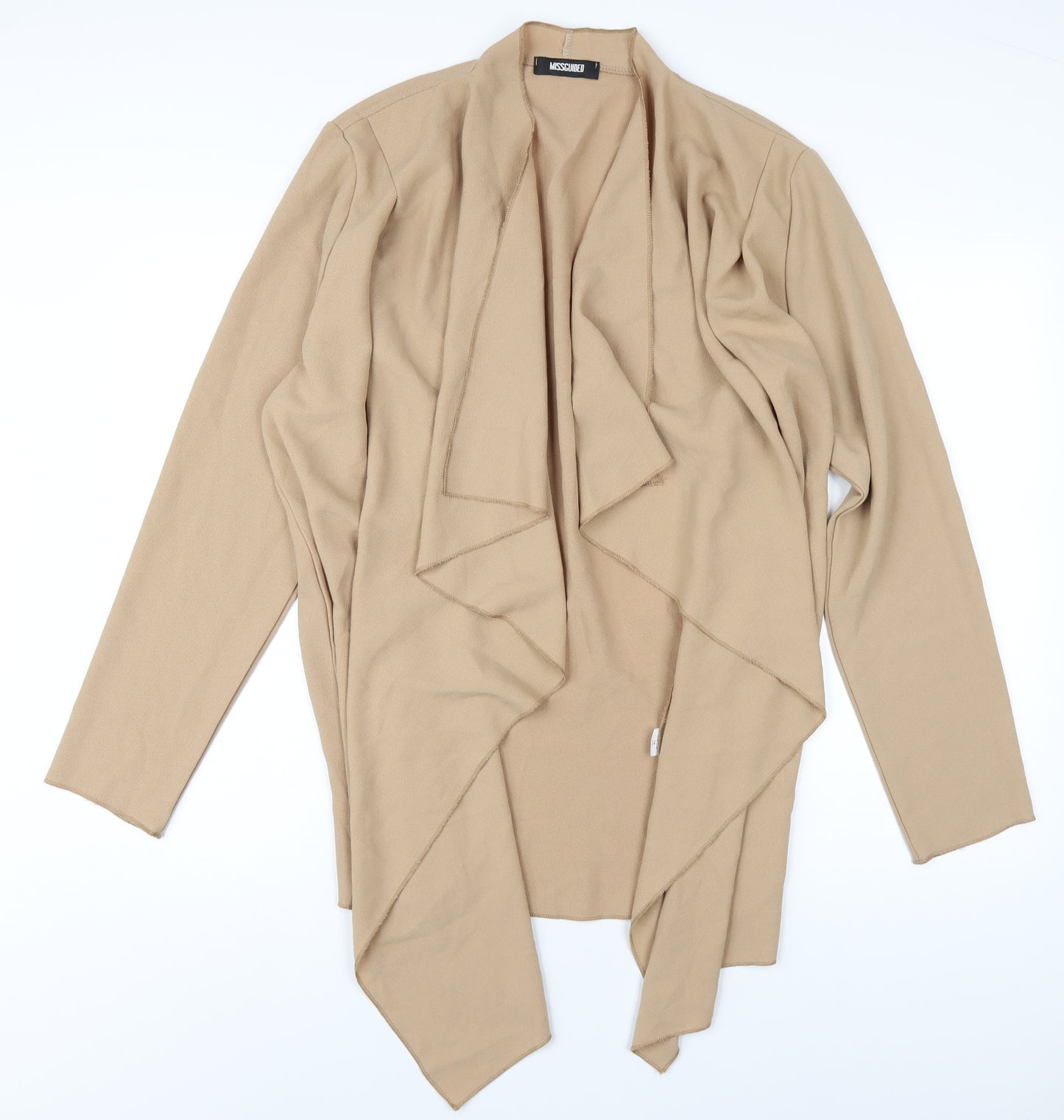 Missguided Womens Beige V-Neck Polyester Cardigan Jumper Size 18