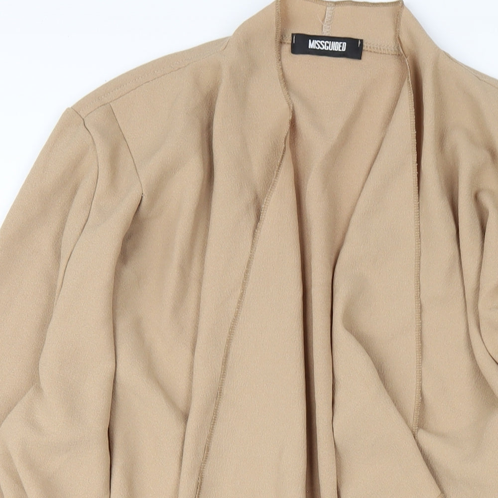 Missguided Womens Beige V-Neck Polyester Cardigan Jumper Size 18