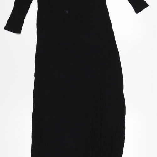 H&M Womens Black Viscose A-Line Size 8 Scoop Neck Pullover