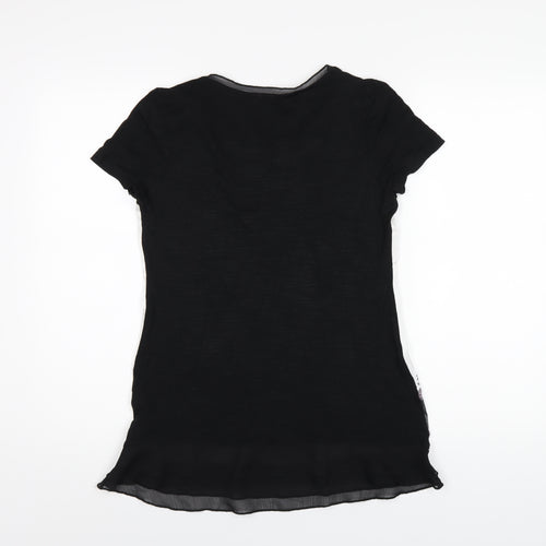 Per Una Womens Multicoloured Geometric Polyester Basic T-Shirt Size 8 Round Neck