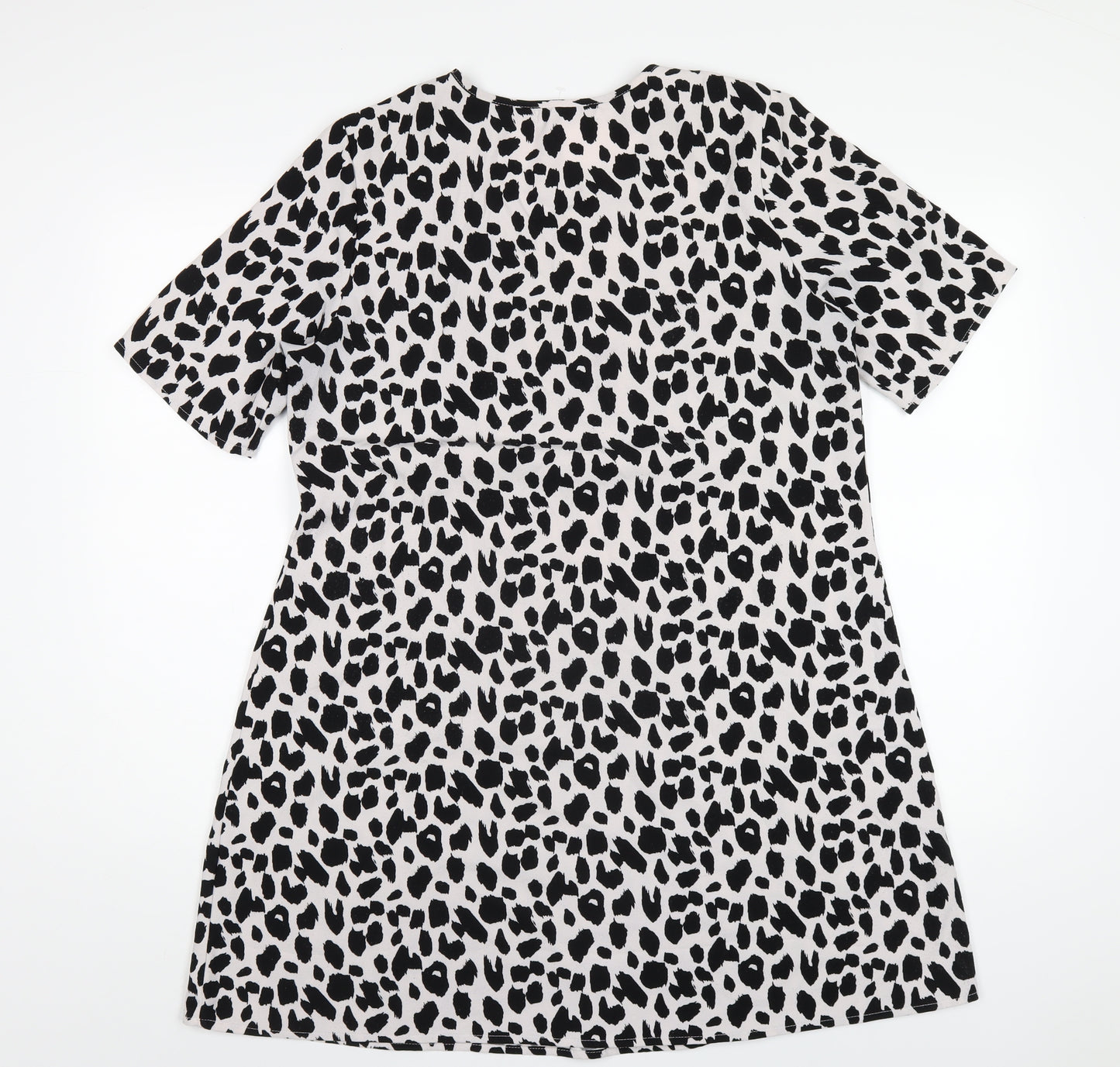 Glamorous Womens White Animal Print Polyester A-Line Size 12 Round Neck Pullover