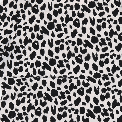 Glamorous Womens White Animal Print Polyester A-Line Size 12 Round Neck Pullover