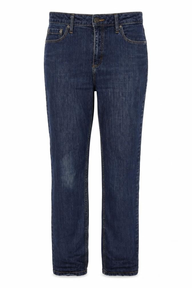 John Lewis Womens Blue Cotton Straight Jeans Size 12 L30 in Regular Zip