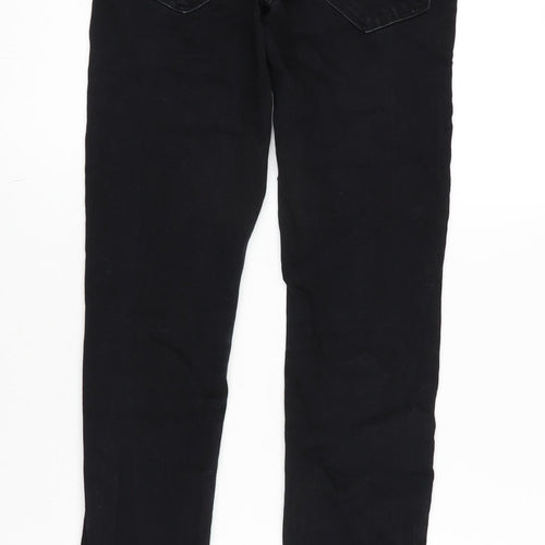 Zara Womens Black Cotton Skinny Jeans Size 12 L29 in Regular Zip