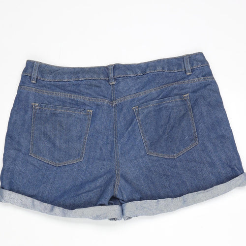 George Womens Blue 100% Cotton Boyfriend Shorts Size 14 L4 in Regular Zip