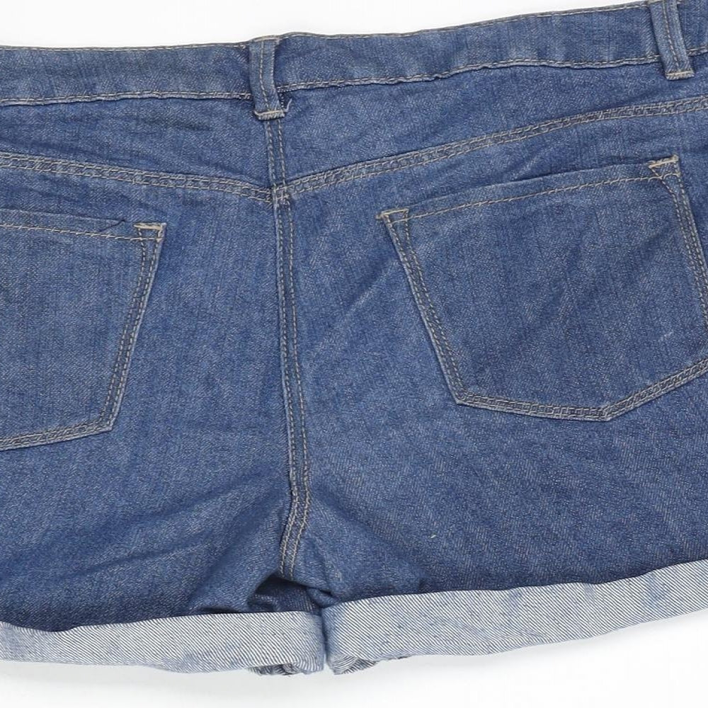 George Womens Blue 100% Cotton Boyfriend Shorts Size 14 L4 in Regular Zip