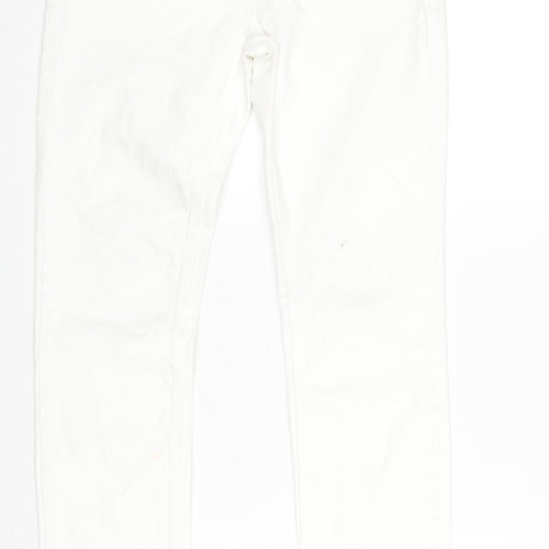 Topshop Womens Ivory Cotton Straight Jeans Size 28 in L32 in Regular Zip