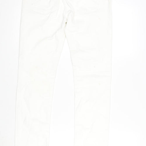 Topshop Womens Ivory Cotton Straight Jeans Size 28 in L32 in Regular Zip