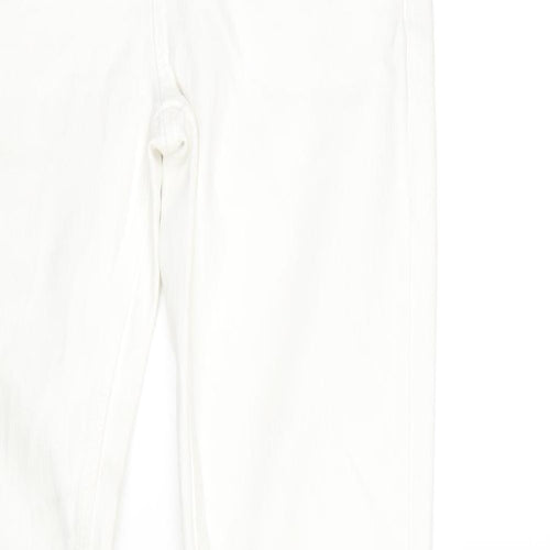 Topshop Womens Ivory Cotton Straight Jeans Size 28 in L32 in Regular Zip