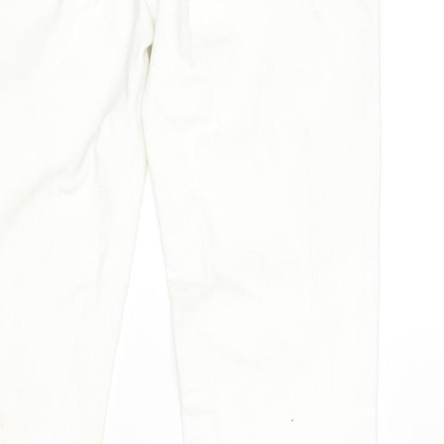 Topshop Womens Ivory Cotton Straight Jeans Size 28 in L32 in Regular Zip
