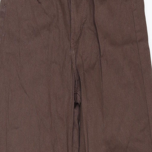 H&M Womens Brown Cotton Wide-Leg Jeans Size 6 L30 in Regular Zip