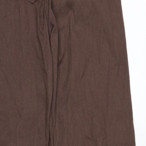 H&M Womens Brown Cotton Wide-Leg Jeans Size 6 L30 in Regular Zip