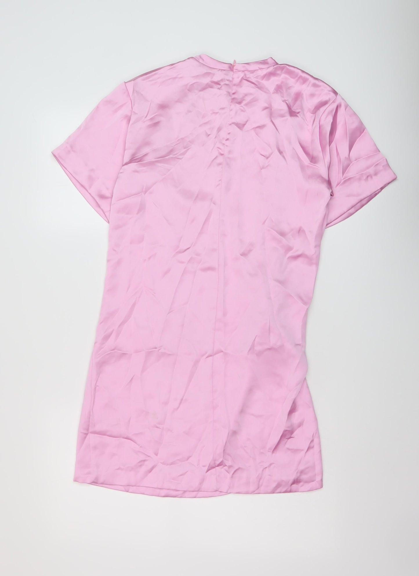 Zara Womens Pink Polyester Mini Size S Round Neck Zip
