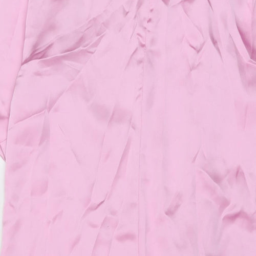 Zara Womens Pink Polyester Mini Size S Round Neck Zip