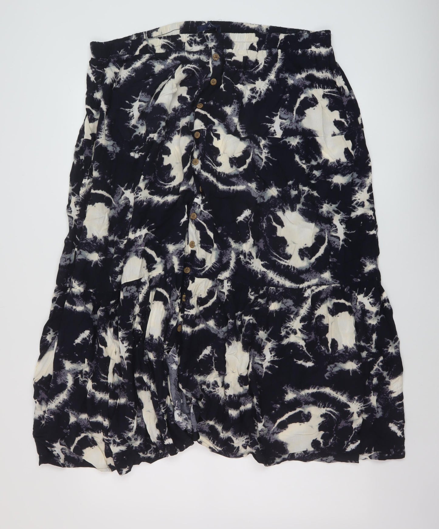 NEXT Womens Blue Geometric Polyester A-Line Skirt Size 20 Button