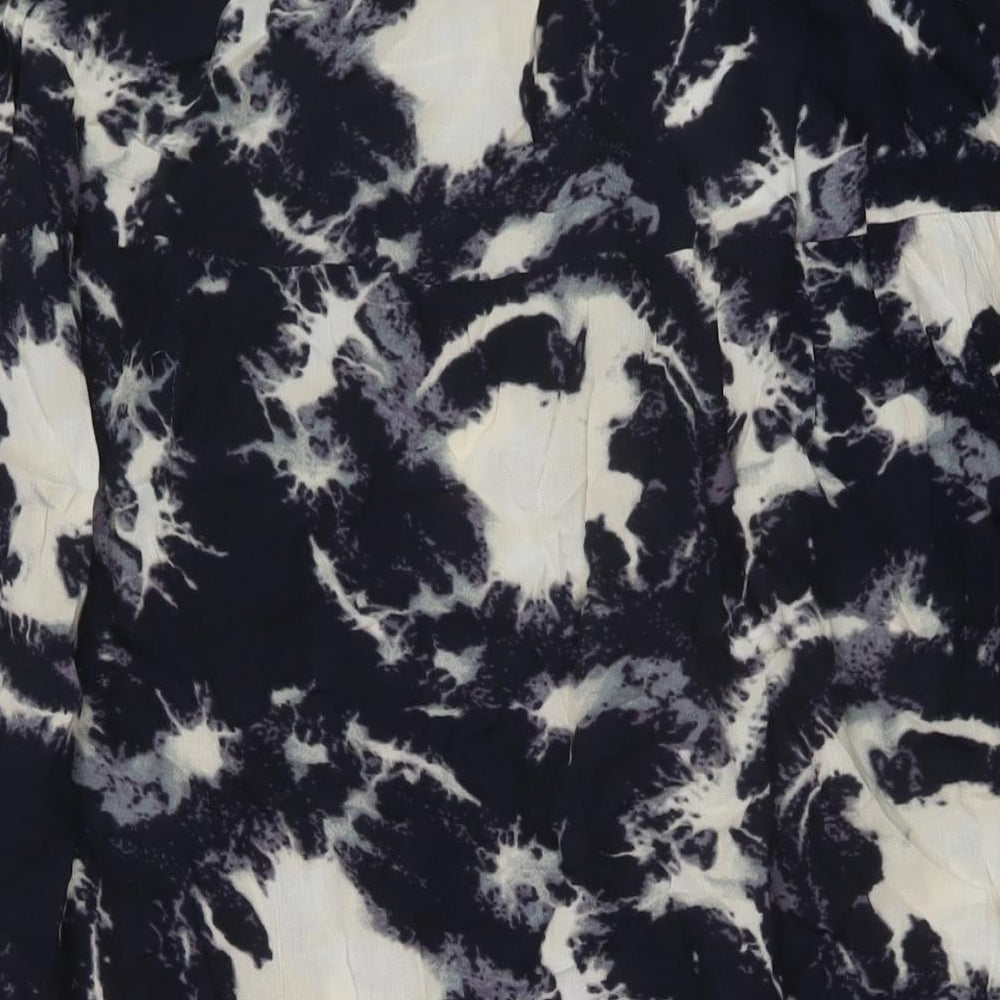 NEXT Womens Blue Geometric Polyester A-Line Skirt Size 20 Button