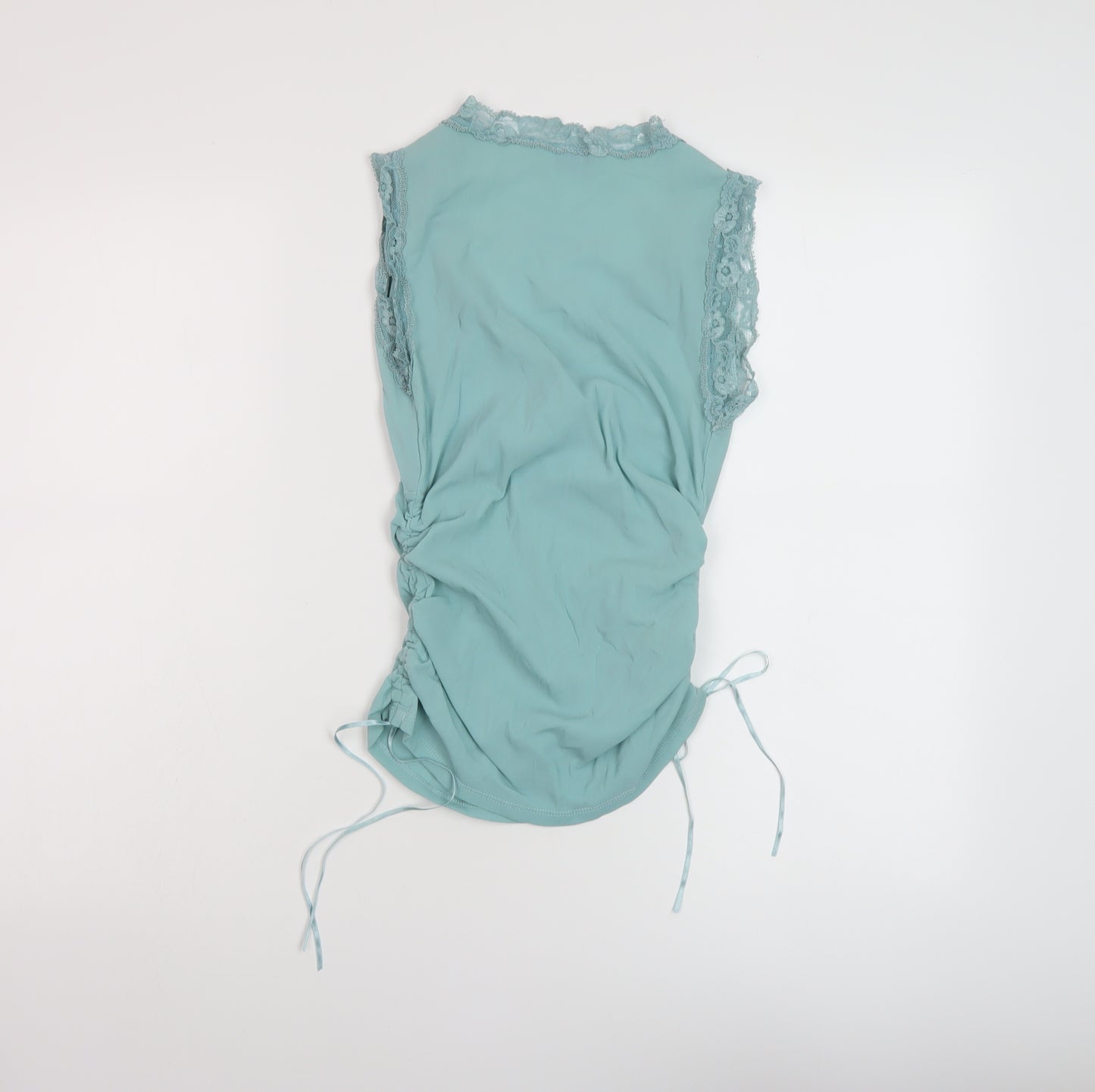 Oasis Womens Blue Polyamide Basic Tank Size 10 V-Neck