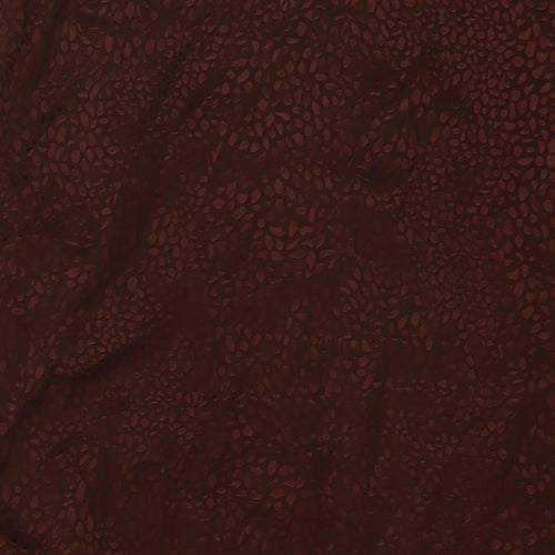Miss Selfridge Womens Brown Animal Print Polyester A-Line Skirt Size 10 Zip