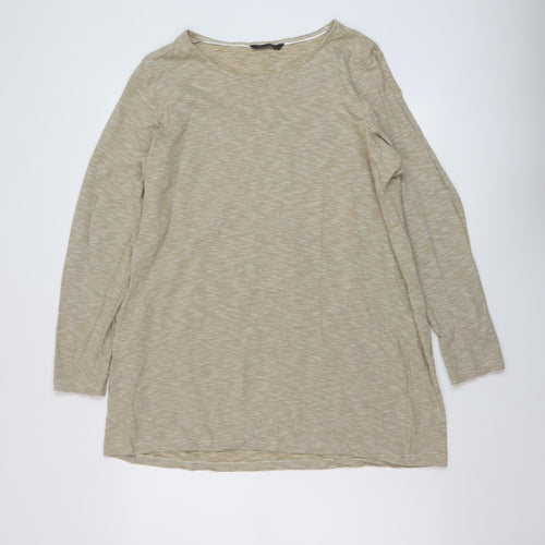 Marks and Spencer Womens Beige Cotton Basic T-Shirt Size 20 Round Neck