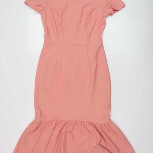 ASOS Womens Pink Polyester Mermaid Size 10 Crew Neck Zip