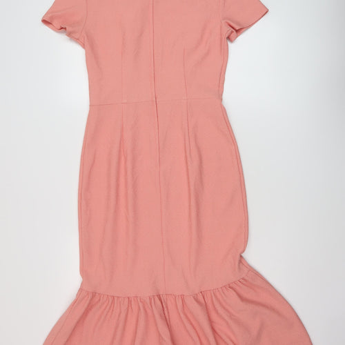 ASOS Womens Pink Polyester Mermaid Size 10 Crew Neck Zip