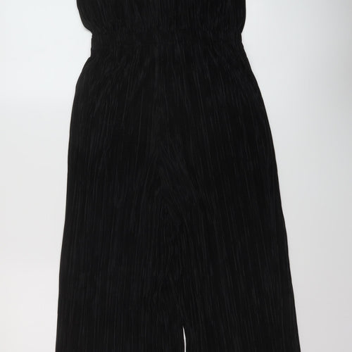 Topshop Womens Black Polyester Jumpsuit One-Piece Size 10 Pullover