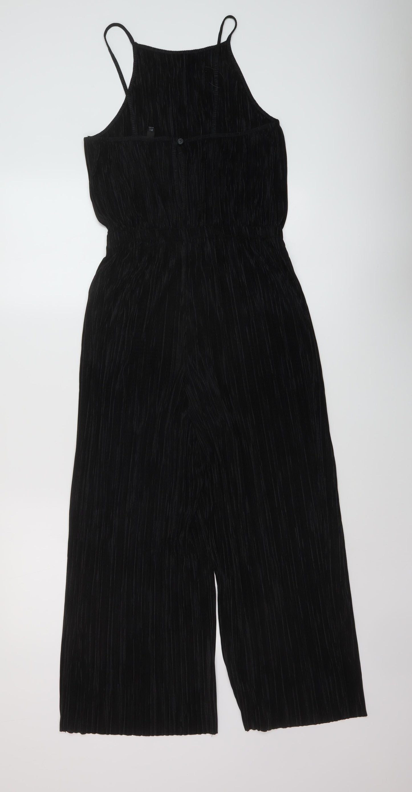 Topshop Womens Black Polyester Jumpsuit One-Piece Size 10 Pullover