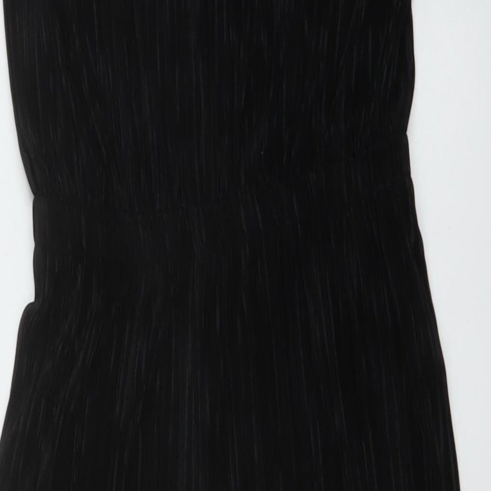Topshop Womens Black Polyester Jumpsuit One-Piece Size 10 Pullover