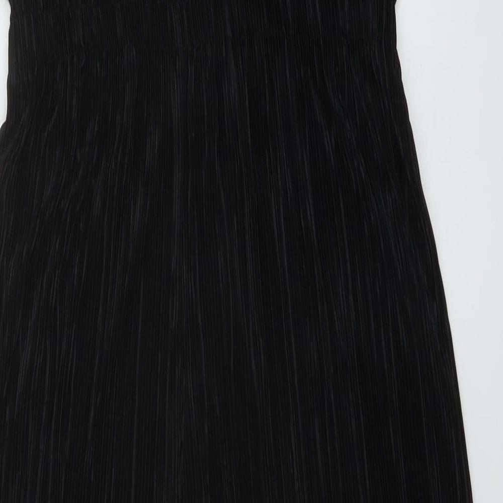 Topshop Womens Black Polyester Jumpsuit One-Piece Size 10 Pullover