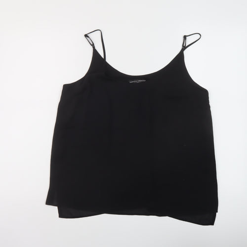 Dorothy Perkins Womens Black Polyester Basic Tank Size 14 Round Neck